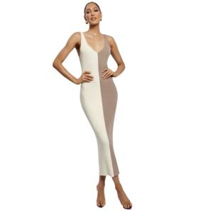 Elegant Two-Tone Sleeveless Dress